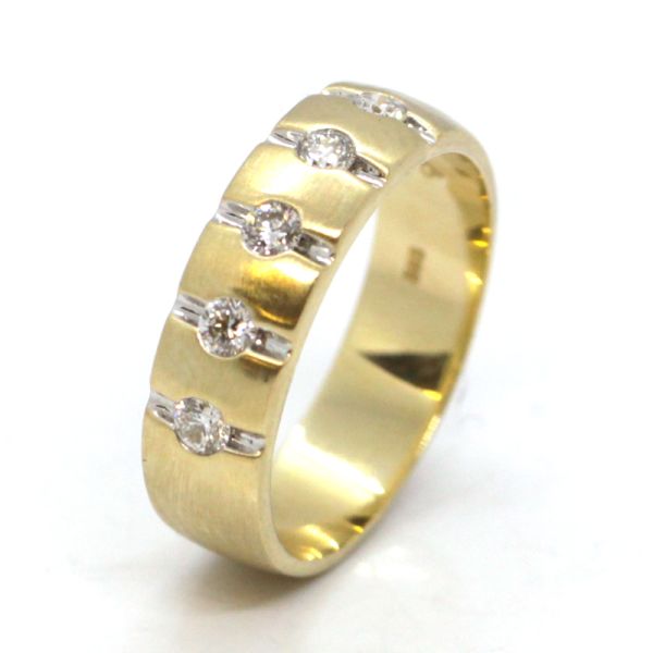 Brillant Ring 585er Gelbgold 0,50 Ct Diamanten im Brillantschliff GR 58 (PF2075)