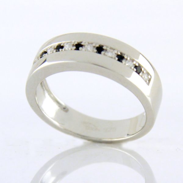 GOOIX Damen Ring 925er Silber Zirkonia schwarz/weiß GR 54 NEU UVP.: 99,-