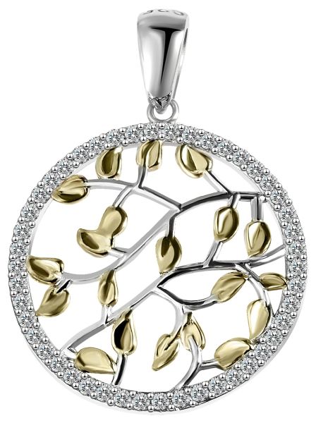 Anhänger Lebensbaum "Elanie" Bi-Color 925er Silber rhodiniert Zirkonia 5310180-001 NEU