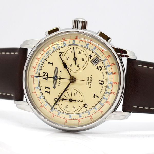 Zeppelin Herren Armbanduhr 7614-5 LZ 126 Los Angeles Quarz Chronograph NEU