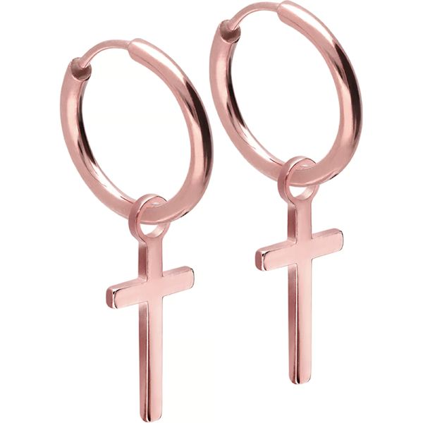 Creolen bewegliches Kreuz Chirurgenstahl 316L PVD rosé CSO353-RO-2-10 NEU