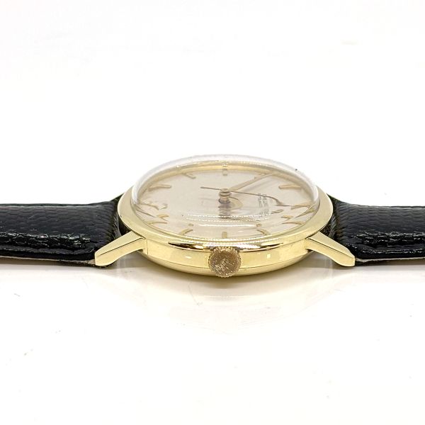 Omega Vintage 585er Gold Automatik am Lederband (28438)