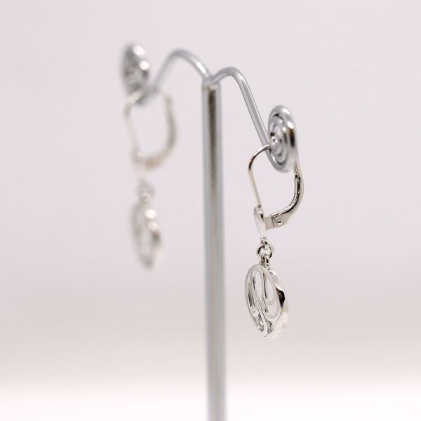 Weißgold Ohrhänger 585er mit Zirkonia Besatz (23615)