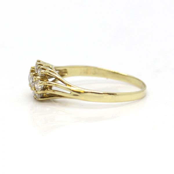 Diamant Ring 585er Gelbgold 10 Diamanten im Brillantschliff 0,5 Ct GR 60 (6798)