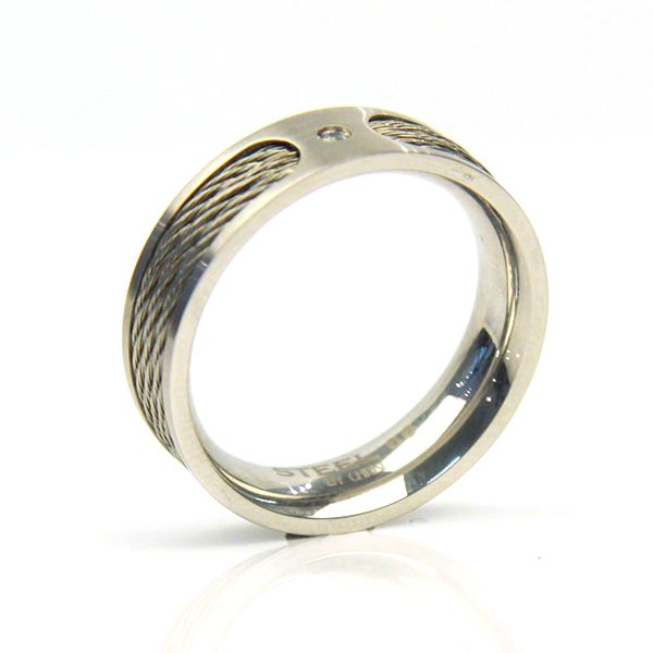 STEEL by Christ Herren Ring Edelstahl Silver Zirkonia GR 62 NEU