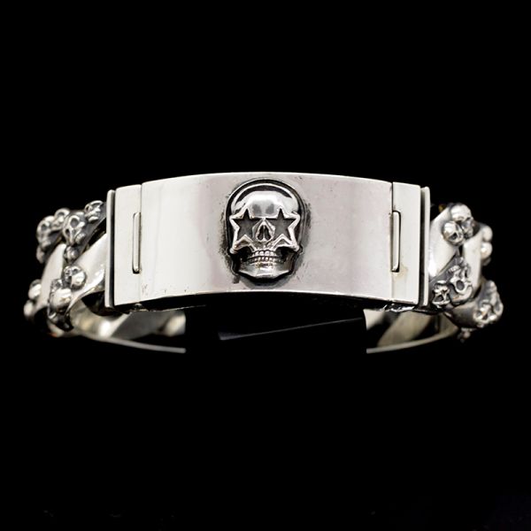Armband Gliederarmband massiv "STARSKULL" 925er Silber Buckle 25 x 220 mm NEU
