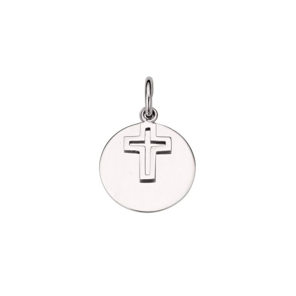 Anhänger "Gravurplatte" 925er Silber rhodiniert Ø 16 mm BAH905415 NEU