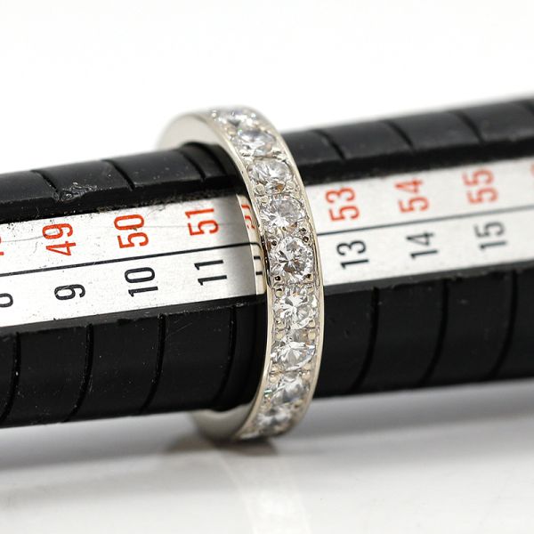 Memoire Ring 750er Weißgold 2,2 Ct Diamanten im Brillantschliff GR 52 (22056)