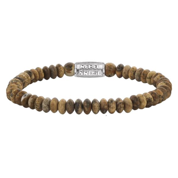 Rebel & Rose Armband "Woodstock Round Slices" 6 mm RR-60112-S-M 17,5 cm NEU