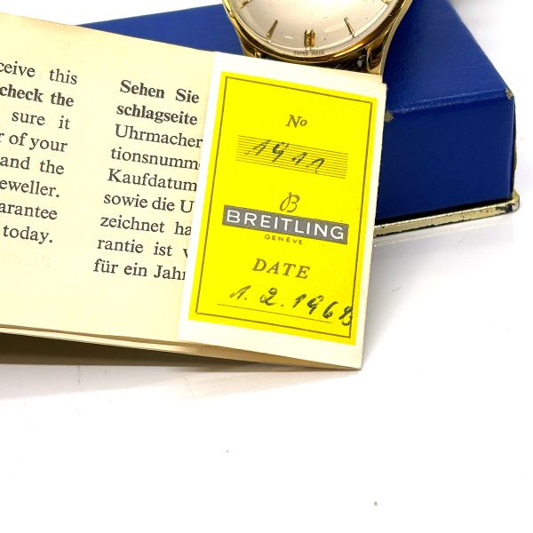 Breitling Vintage 1911 Handaufzug 750er Gelbgold Full Set aus 1969 (27597)