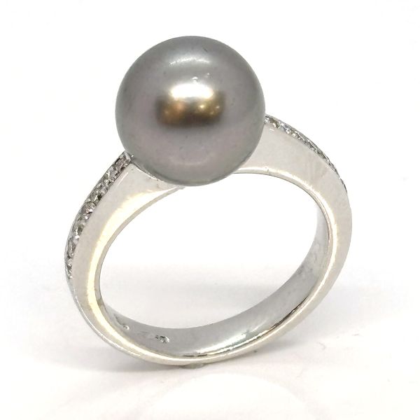 Tahitiperl-Diamantring 750er WG von Wempe GR 51 (27077)