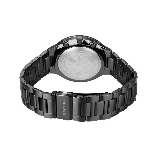 BERING Herren Armbanduhr Chrono schwarz gebürstet 11743-727 NEU
