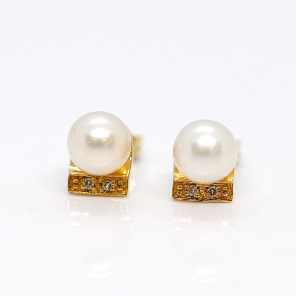 Perlohrstecker 585er Gelbgold und Diamanten (30107)