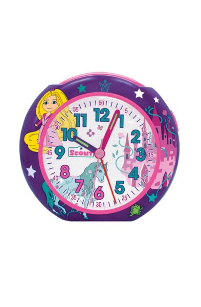 SCOUT Kinder Wecker "Serie: PICS Prinzessin, Schloss, Pferd, Frosch" Quarz 280001048 NEU
