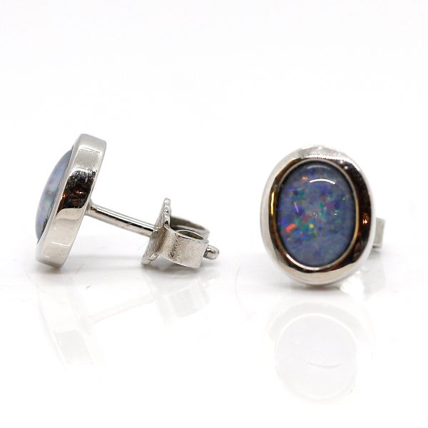 Opal Ohrstecker 585er Weißgold 8,6 x 10,5 mm (22971)