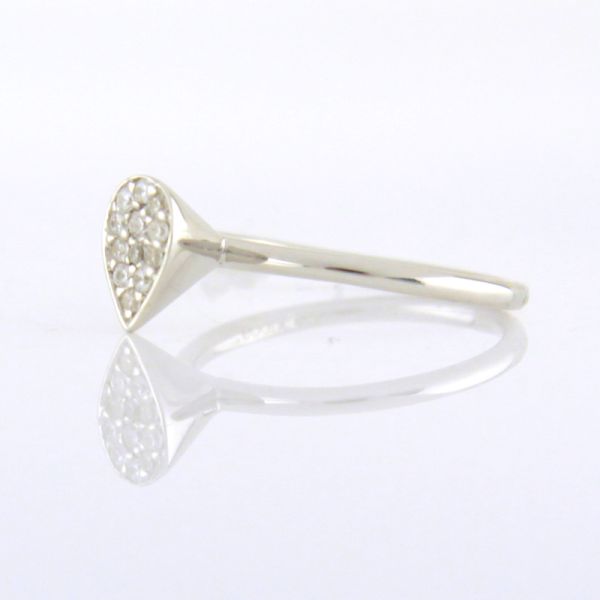 GOOIX Zierlicher Damen Ring Rund 925er Silber Zirkonia GR 54 NEU UVP.: 35,-