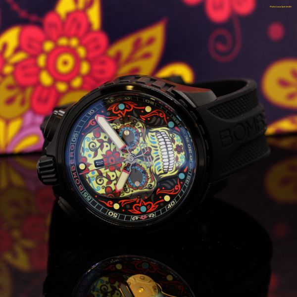 BOMBERG BOLT-68 HERITAGE SUGAR SKULL - RED BS45CHPBA.060-5.12 NEU