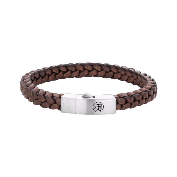 Rebel & Rose Armband "Braided Square 925er Cognac" 8 mm / 17,5 cm RR-L0082-S-M NEU