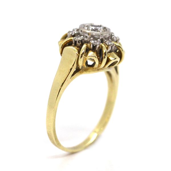 Antiker Diamant Ring 585er Gelbgold GR 54 ca. 0,28 ct (14092)