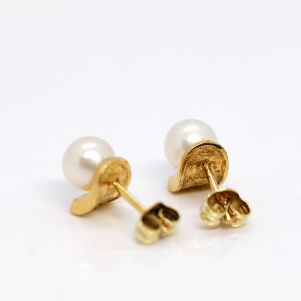 Perlohrstecker 585er Gelbgold und Diamanten (30107)