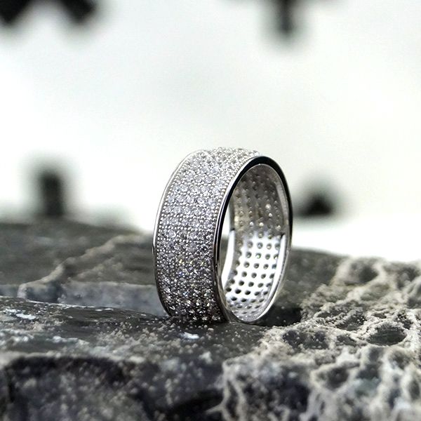 Silber Ring Micro Pavé Zirkonia 925er Sterling Silber GR 54 (US7) BR11275-7