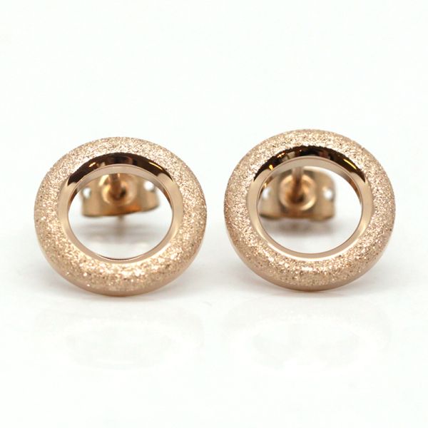 monomania Ohrstecker "AURORA" Edelstahl diamantiert Rosé Ø 12 mm NEU