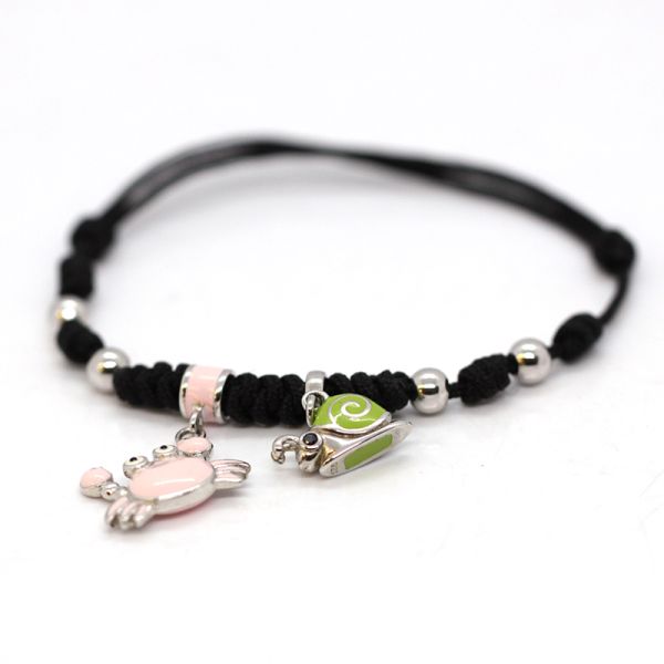 Armband Kinder Zugband "Krebs & Schnecke" 925er Silber emalliert ES90022285 NEU