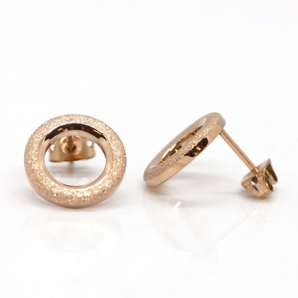 monomania Ohrstecker "AURORA" Edelstahl diamantiert Rosé Ø 12 mm NEU