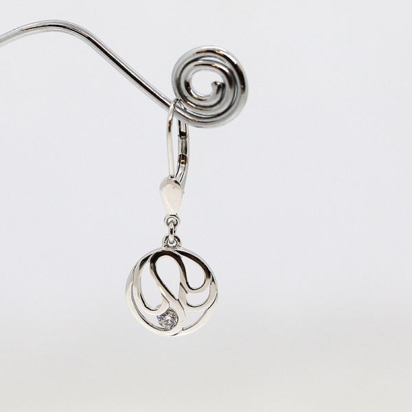 Weißgold Ohrhänger 585er mit Zirkonia Besatz (23615)