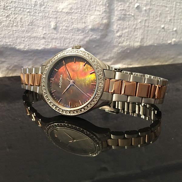 Adora Damen Armbanduhr AT5152 Edelstahl bicolor IP rosé 5 bar