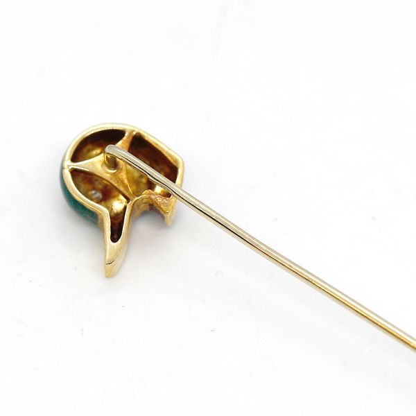 Anstecknadel Erpel 750er Gelbgold emalliert1 Diamant im Brillantshliff (22833)