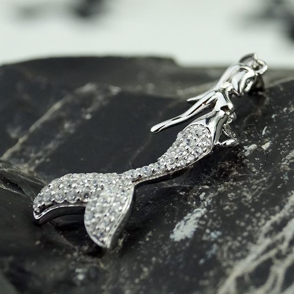 Anhänger "Meerjungfrau" 925er Sterling Silber Cz BP06386 NEU