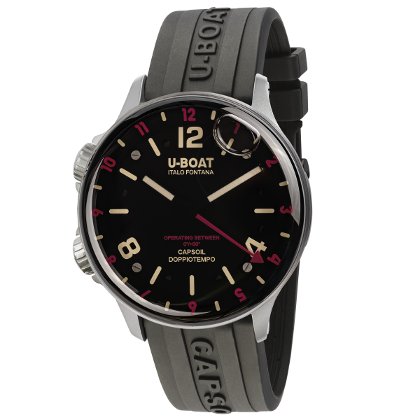 U-Boat Capsoil DOPPIOTEMPO SS RED REHAUT Quarz Armbanduhr Ref. 8839 NEU