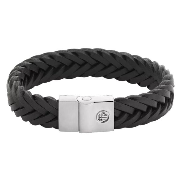 Rebel & Rose Armband "Full Metal Premium Braided Black" 12 mm / 19,5 cm RR-M0052-S-M NEU