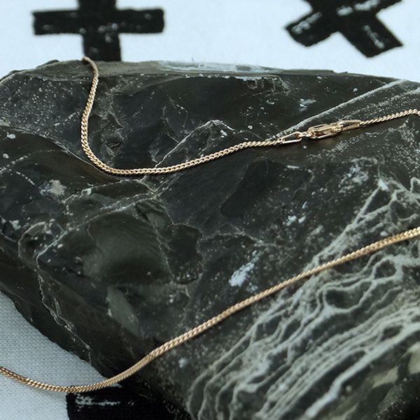 Halskette Curb Panzerkette 925er Silber Roségold beschichtet 40 cm / 1,7 mm Breit