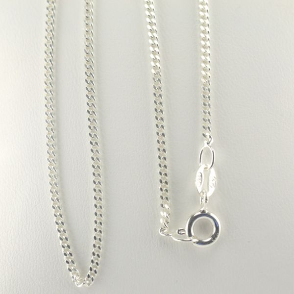 Kette Flachpanzer 925er Silber 1,7 mm Länge 70 cm NEU