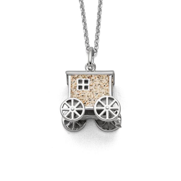 DUR Anhänger "Badekarren Norderney" 925er Silber rhodiniert Strandsand P4208 NEU