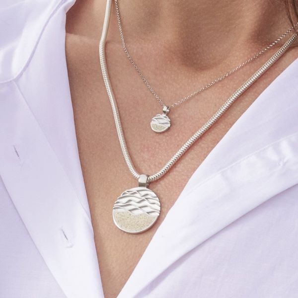 DUR Halskette "Strandwellen 2.0" 925er Silber Strandsand 42 cm K2665 NEU