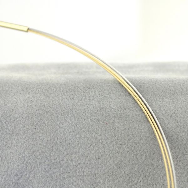 Halsreif 3 reihig Bi Color 750er Gold Länge 45 cm