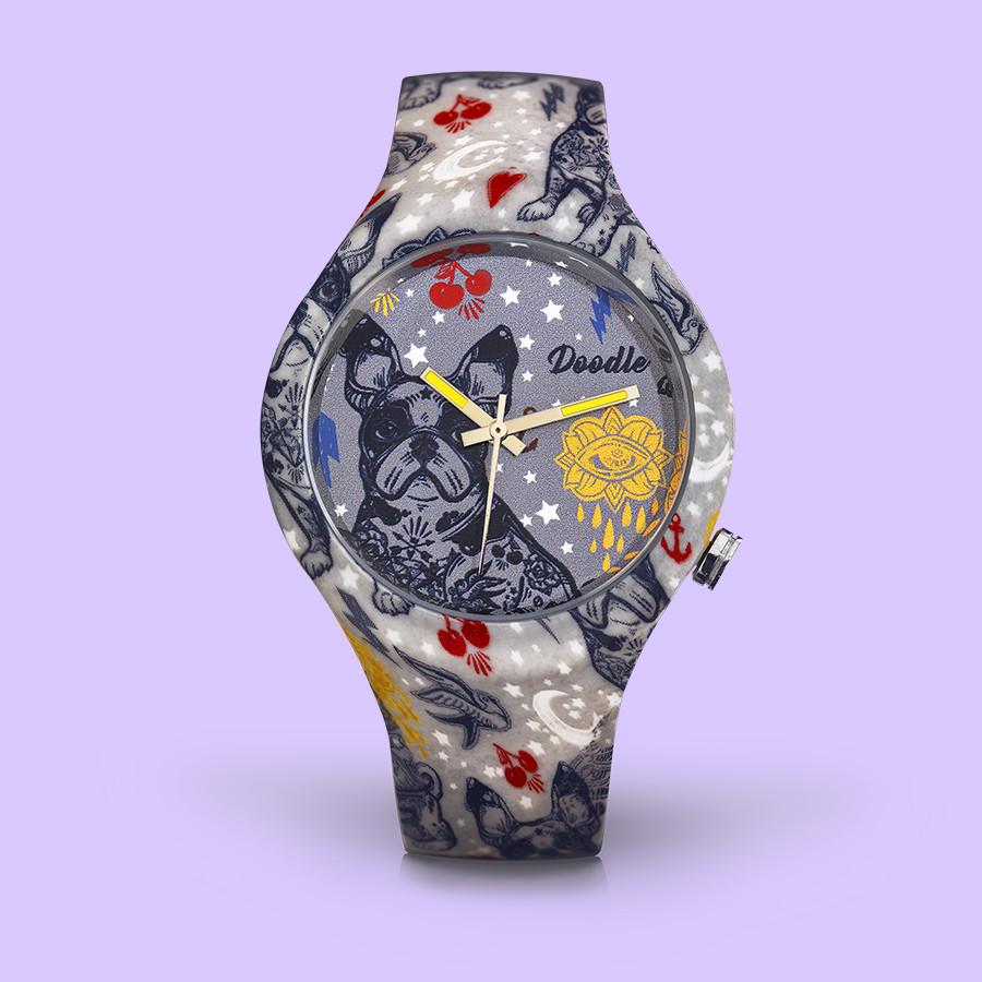 Doodle Uhr FRENCH BULLDOG DOODLE WATCH DOAR004 NEU Tattoo