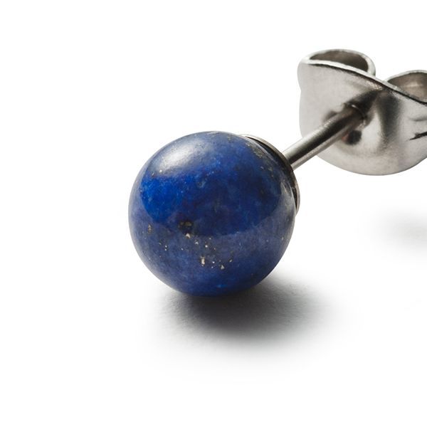 monomania Ohrstecker Lapislazuli-Perle Ø 6 mm Edelstahl 31238 NEU