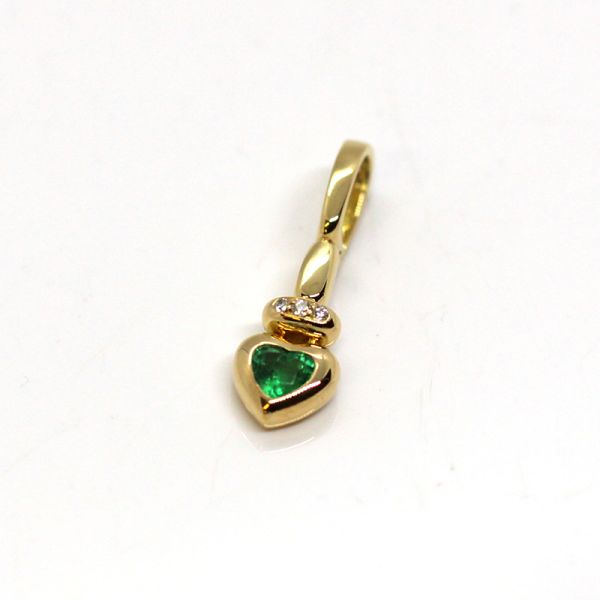 Smaragd Brillant Anhänger 750er Gold auch für Perlenketten geeignet (17581)