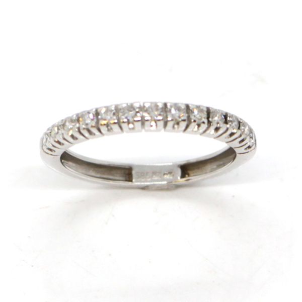 Halbmemoire Ring 585er Weißgold 1,14 ct Diamanten im Brillantschliff GR 60 (14229)