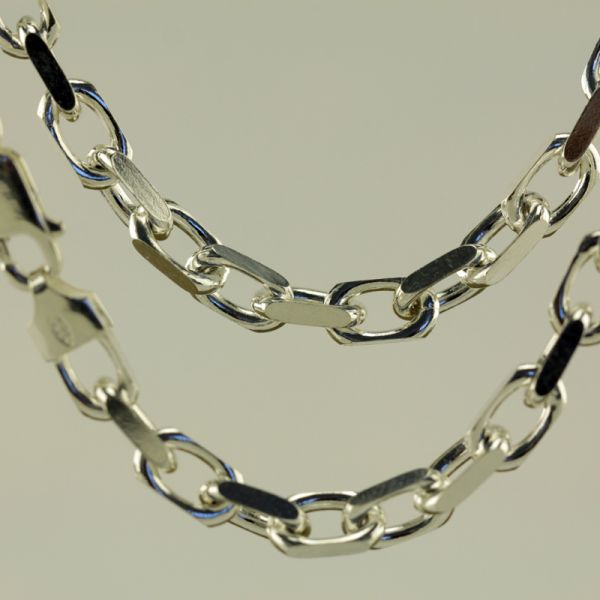 Halskette Ankerkette MASSIV 925er Sterling Silber rhodiniert 70 cm / 5,5 mm Breit NEU