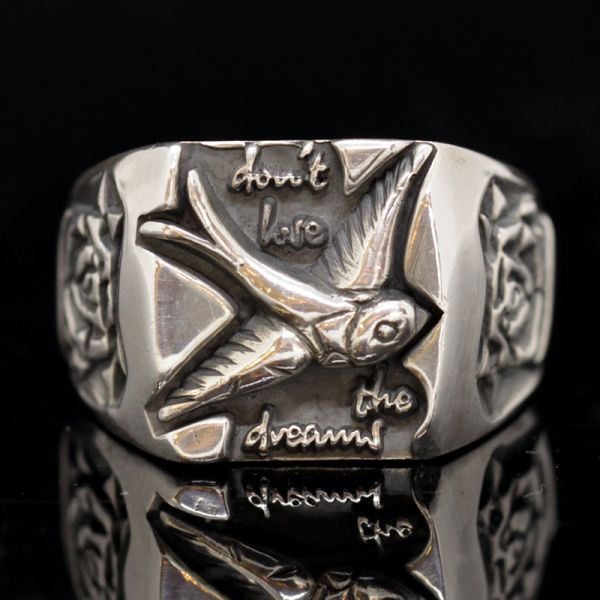 Ring Siegelring "SWALLOW" 925er Silber Gr 68 NEU