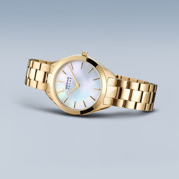 BERING Damen Armbanduhr Solar gold glänzend 17331-734 NEU