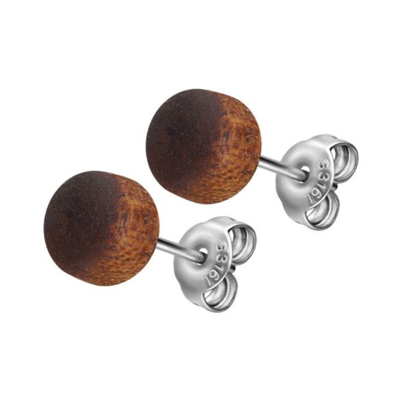 Ohrstecker "Mahagoni" Chirurgenstahl 316L PVD Mahagoniholz CSO373MG NEU