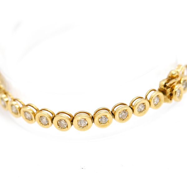 Tennisarmband 750er Gelbgold 43 Diamanten im Brillantschliff 2,00 Ct 19 cm (24943)