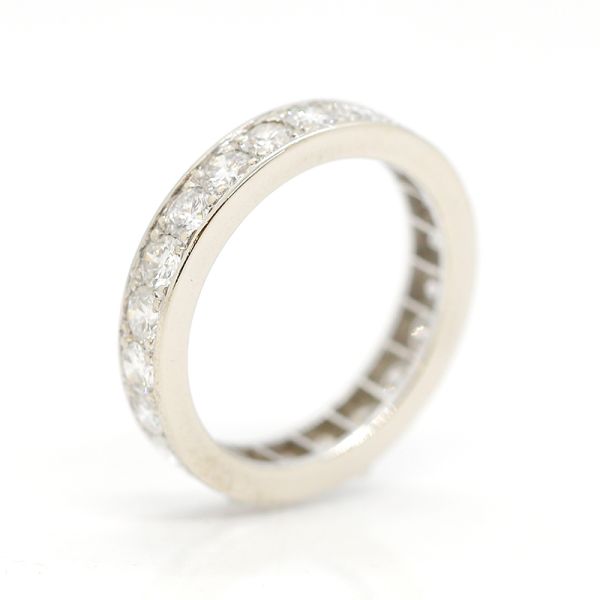 Memoire Ring 750er Weißgold 2,2 Ct Diamanten im Brillantschliff GR 52 (22056)