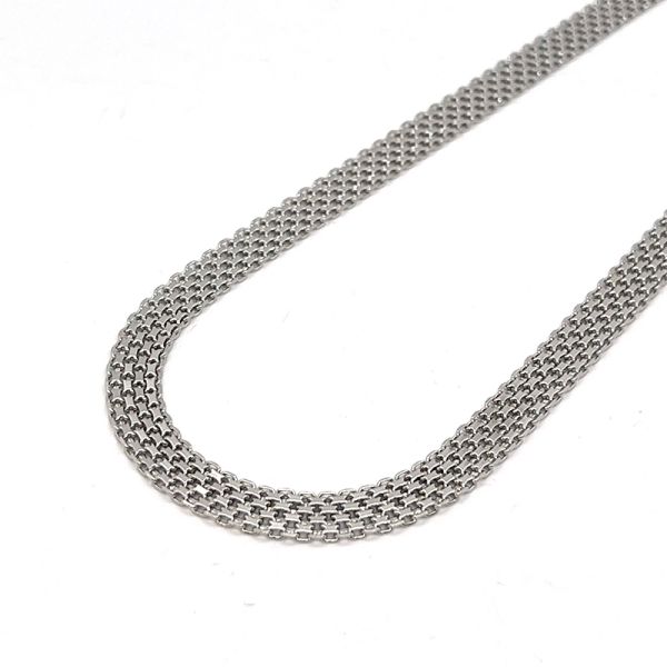 Panzer Collier 925er Silber rhodiniert 45 cm 7,6 mm NEU
